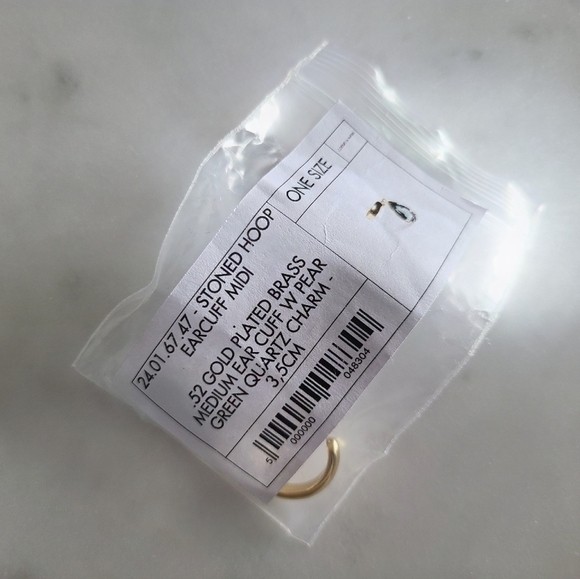 Cornelia Webb 24K Goldplated Quartz Ear Cuff, Emerald, NWT - Picture 7 of 16